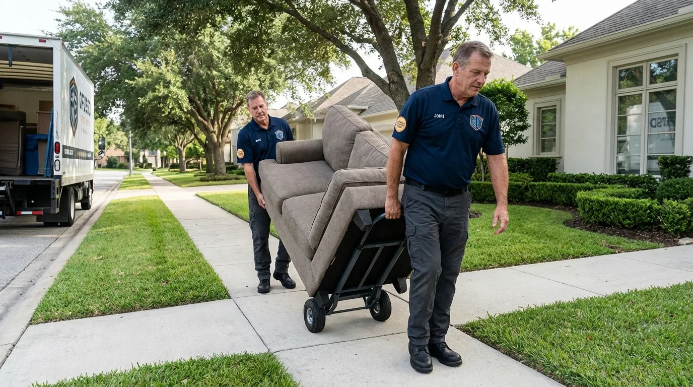 Local residential moving crew loading furniture in Sutton, NE